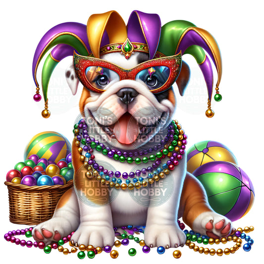 Mardi Gras Jester Bulldog