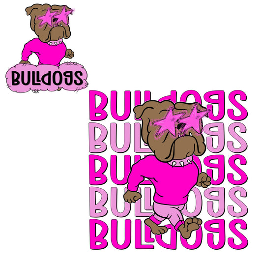 *SALE ITEM Preppy Star Eyed Walking Bulldogs Front/Back Design