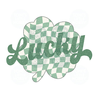 Checkered Clover Lucky Design