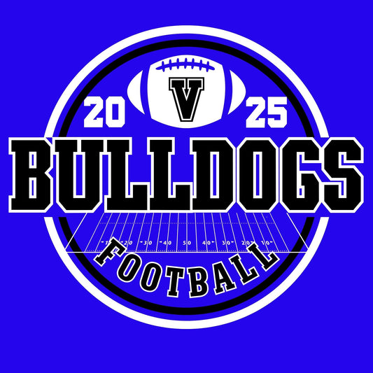 Vancleave Bulldogs Circle Football Shirt - Gildan or A4 Brand T-Shirt (Adult)