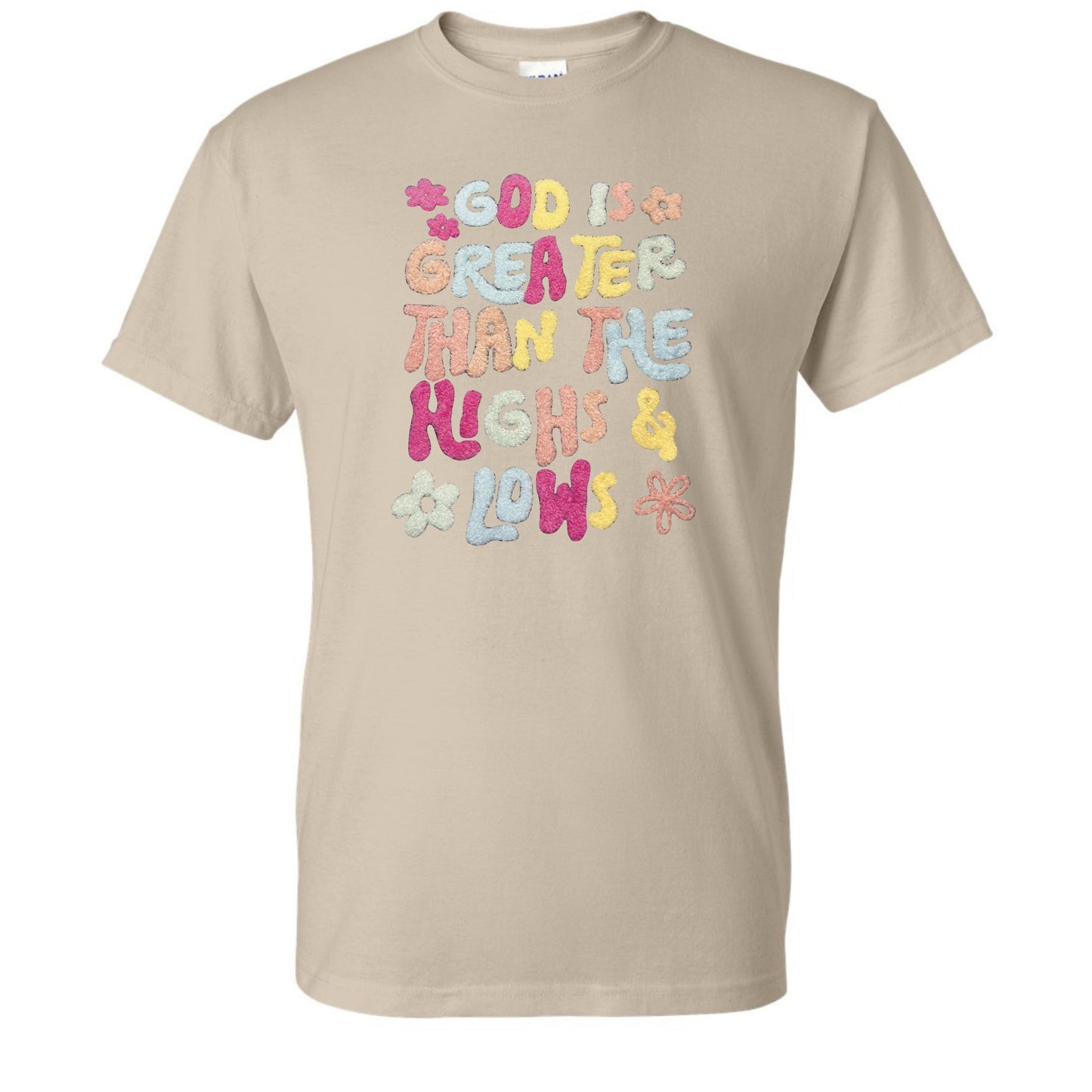 God is Greater than the Highs and Lows Fluffy Patch Apparel