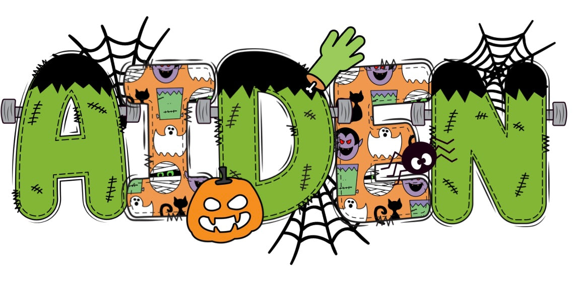 Halloween Bag Design - Custom Name Made From Halloween Letters