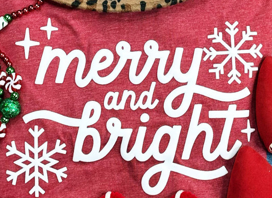 White Puff Merry & Bright Screen Print (Adult)
