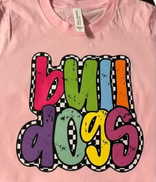 *SALE ITEM Bright Bulldogs with Checkered Background