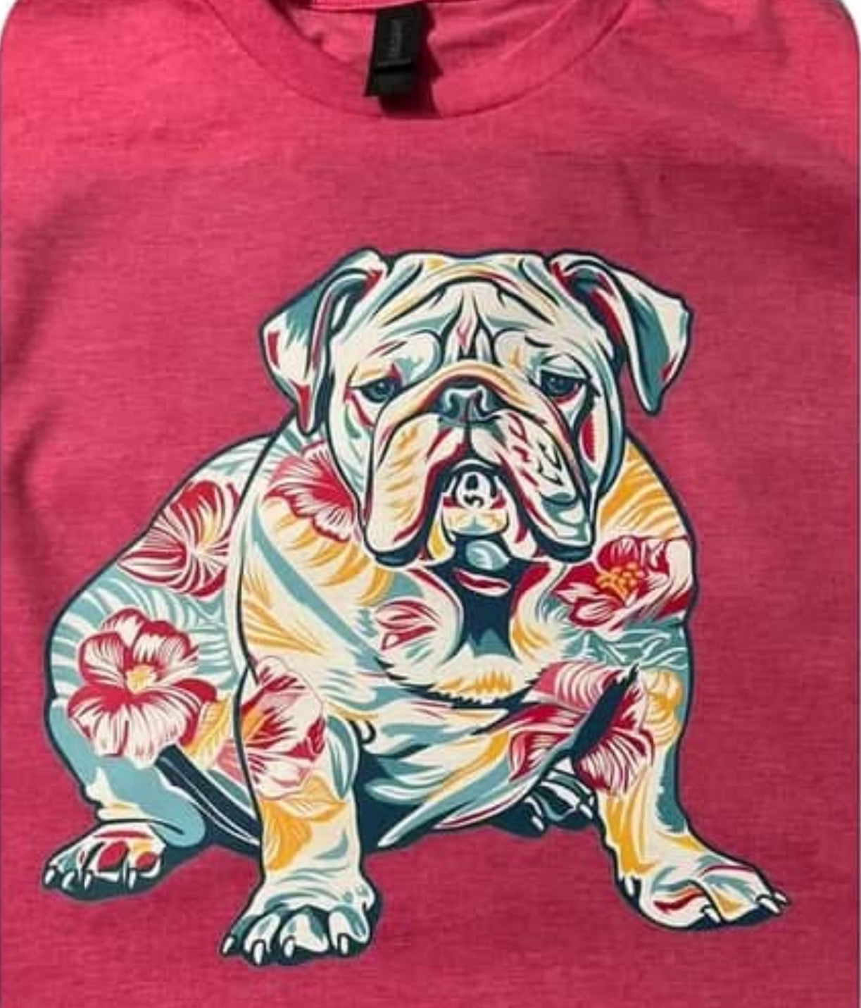 *SALE ITEM Floral Bulldog Sitting