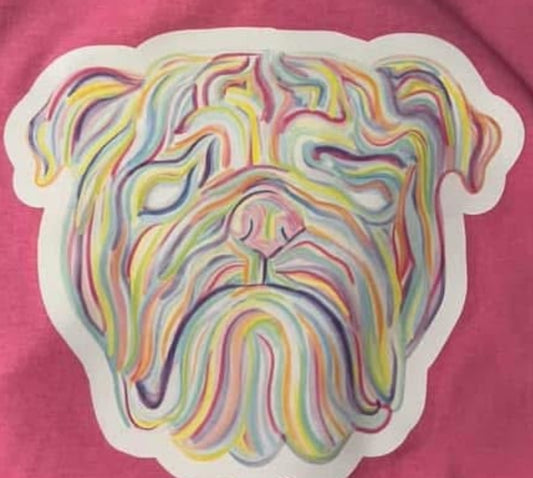 *SALE ITEM Rainbow Bulldog Head