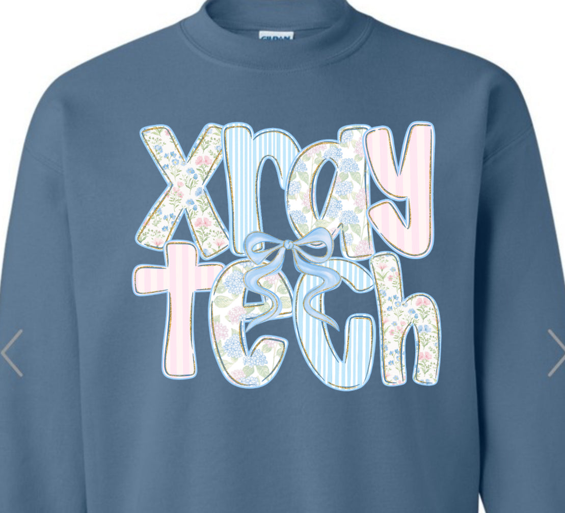 Preppy Font Croquette Bow Sweatshirt with Custom Print