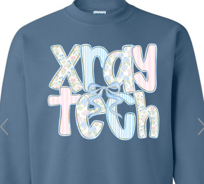 Preppy Font Croquette Bow Sweatshirt with Custom Print