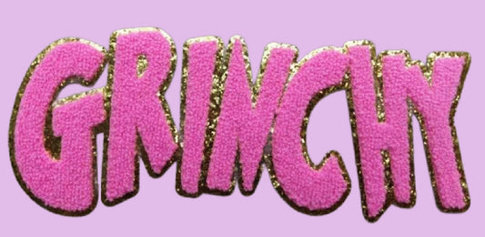 Youth Pink Grinchy Chenille Patch