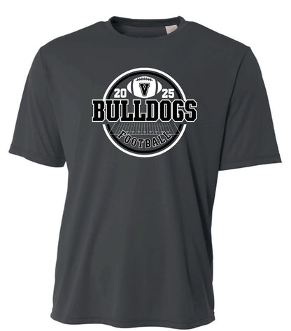Vancleave Bulldogs Circle Football Shirt - Gildan or A4 Brand T-Shirt (Adult)