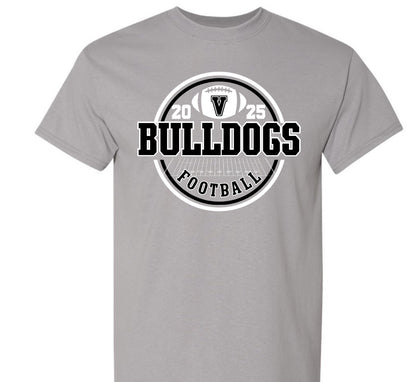 Vancleave Bulldogs Circle Football Shirt - Gildan or A4 Brand T-Shirt (Adult)