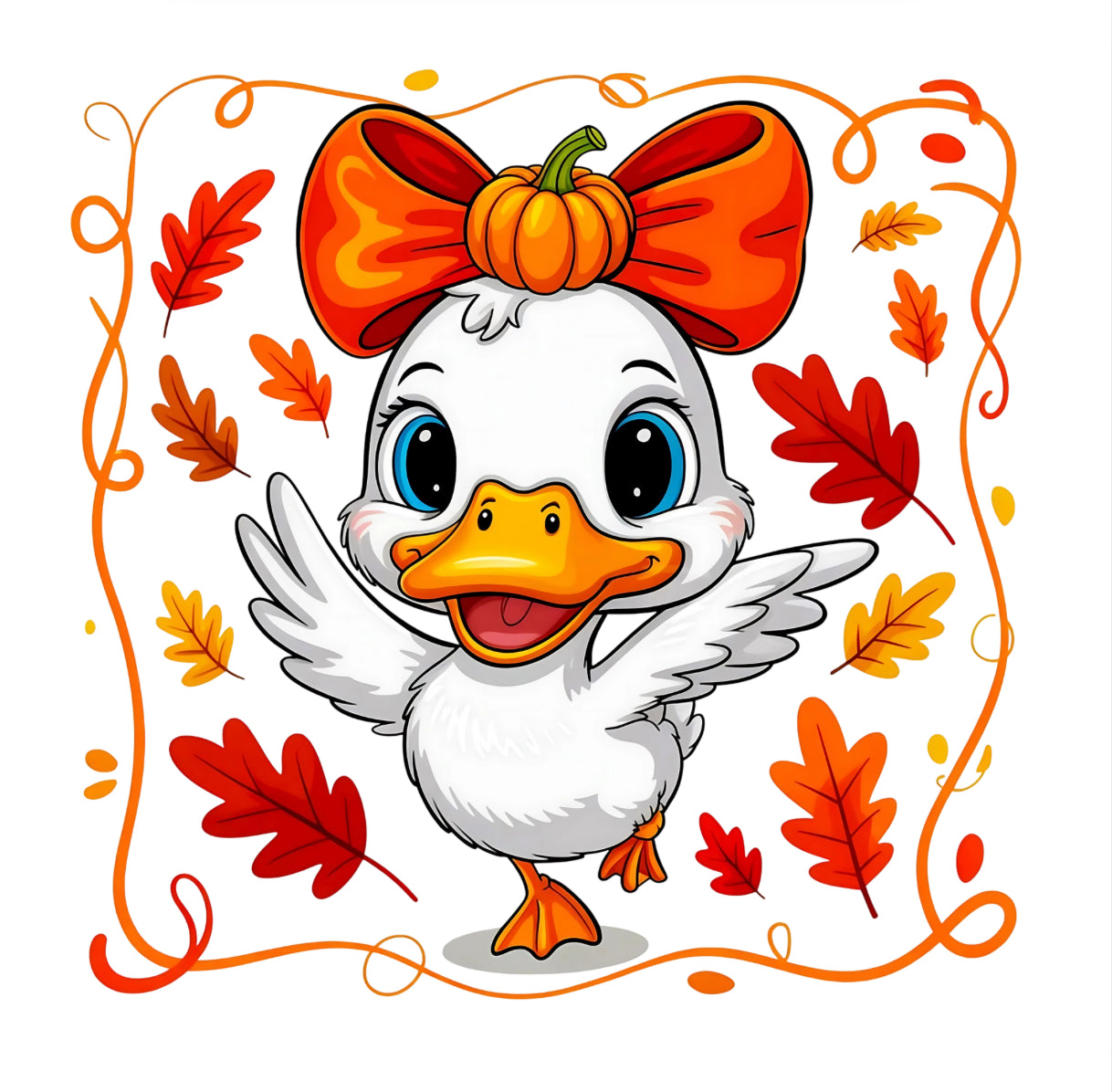 Fall Duck with Pumpkin Bow (Youth)
