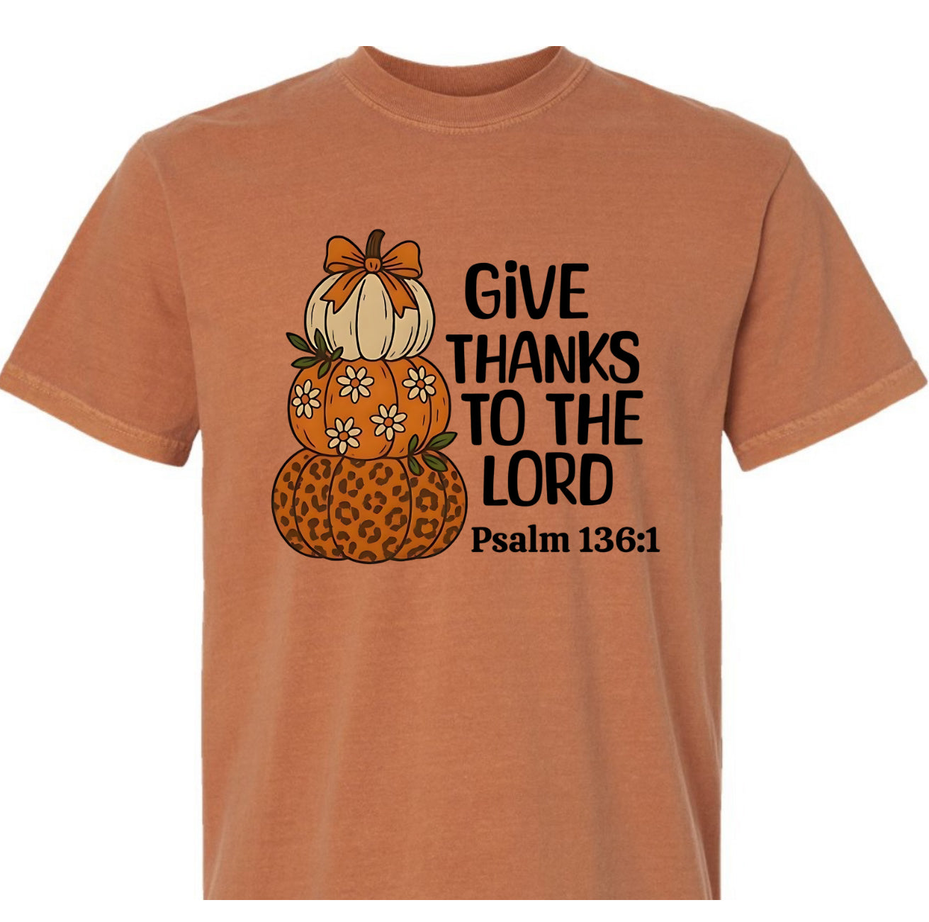 Give Thanks Stacked Pumpkins (Adult)