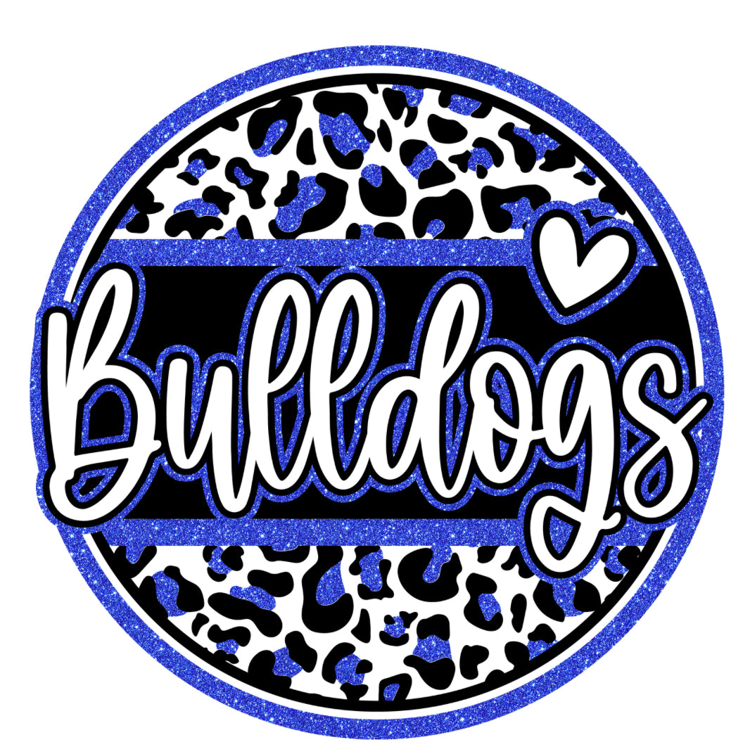 Blue Glitter Bulldogs Leopard Circle (Adult)