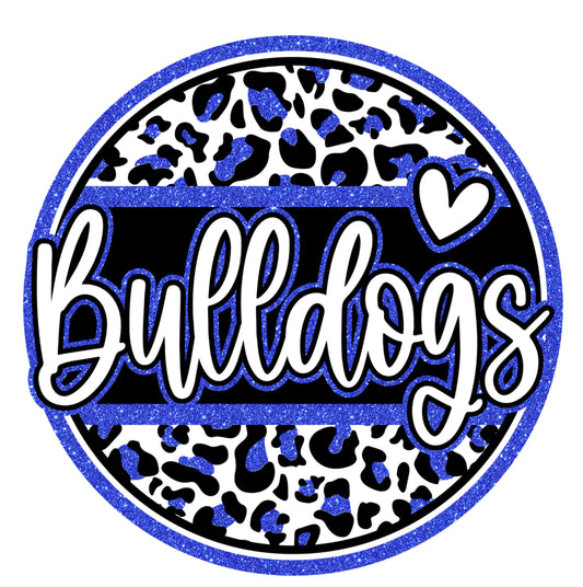 Blue Glitter Bulldogs Leopard Circle (Adult)