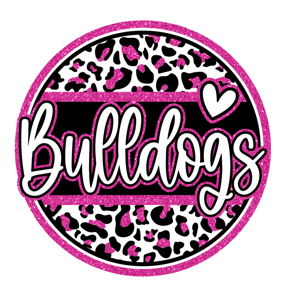 Pink Glitter Bulldogs Leopard Circle (Adult)