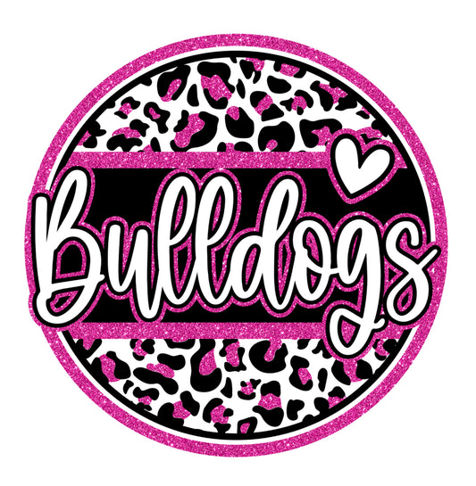 Pink Glitter Bulldogs Leopard Circle (Adult)