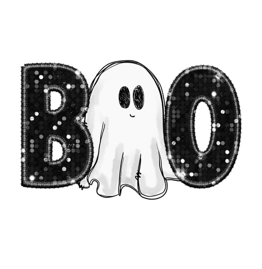 Faux Glitter Boo w/ Ghost (Youth)