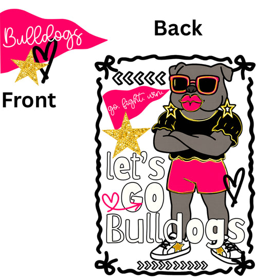 Let’s Go Bulldogs with Pink Lips Front/Back Design (Youth)