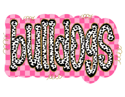 Polka Dot Bulldogs with Pink Background (Youth)