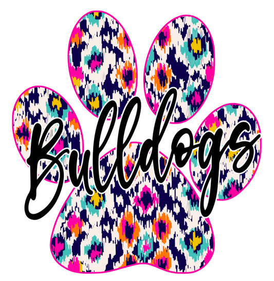 Colorful Bulldog Paw Print (Youth)
