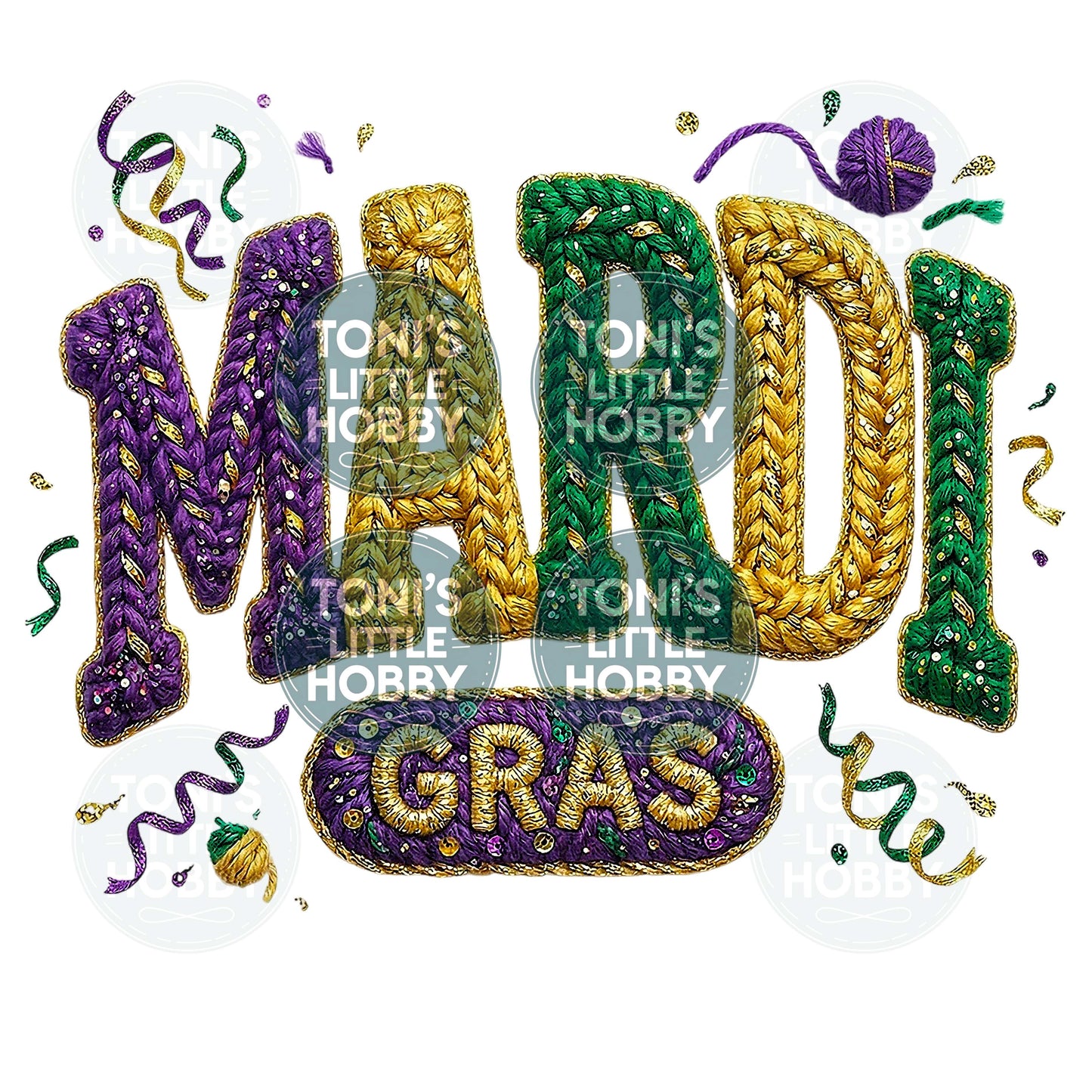 Mardi Gras Faux Yarn Design