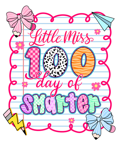 100 Days Little Miss on Notebook Paper